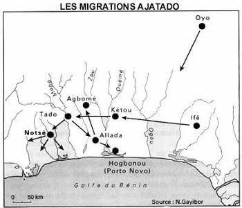 Migrations des Ewés (ouest) et des Fons (est)